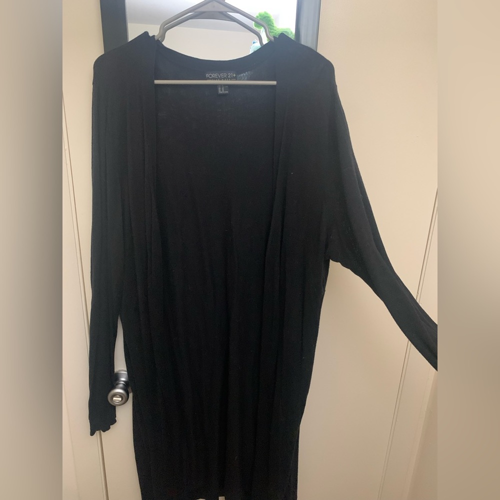 Black Forever21+ Duster Cardigan